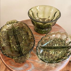 MCM Green Glass SMALL Candy Dish